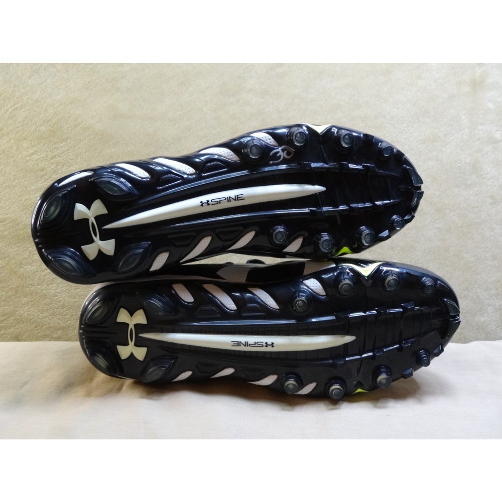 Under Armour Spine Football Cleats Mens 12‎ Black White 1269740-001 Mid Top - Picture 7 of 10